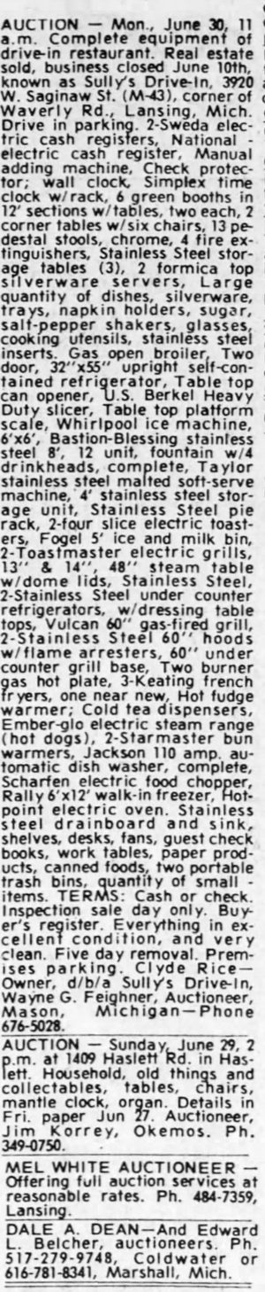 Sullys Drive-In - Jun 29 1975 Auction (newer photo)